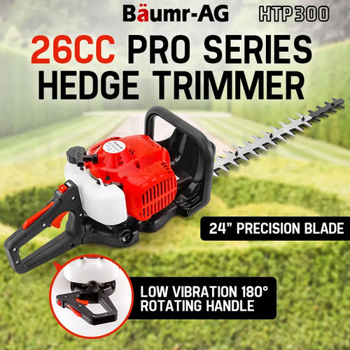 26CC Petrol Hedge Trimmer - 2-Stroke Clipper Saw Precision 24" Blade