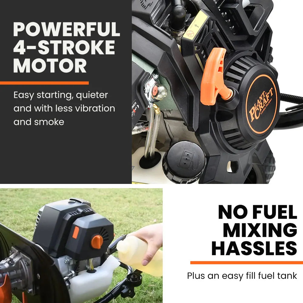 15" 4-Stroke Petrol Handheld Cultivator Tiller