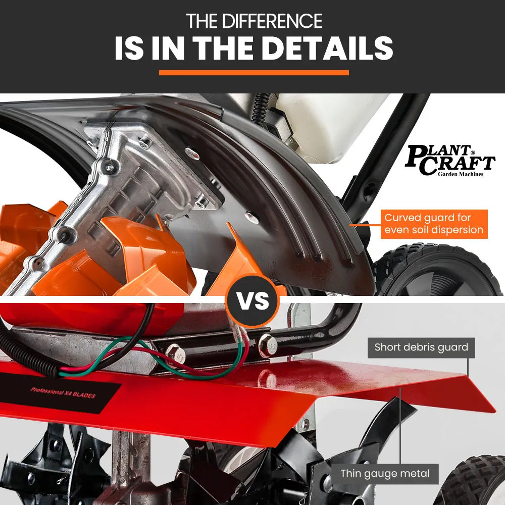 15" 4-Stroke Petrol Handheld Cultivator Tiller