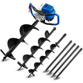 52cc 2-Stroke Petrol Post Hole Digger, w/ 3 Auger bits, 600mm Extension Shaft